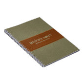 Sage groen en bruin  leder notitieboek (Rechterzijde)