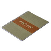 Sage groen en bruin  leder notitieboek (Linkerzijde)