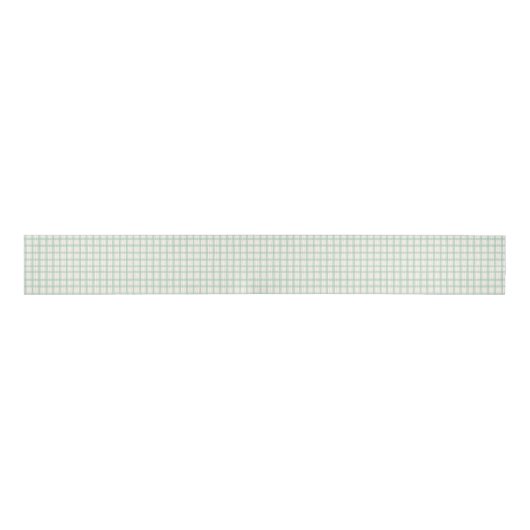 Sage Groen en Crème Plaid Rustiek Grosgrain Lint (Voorkant)