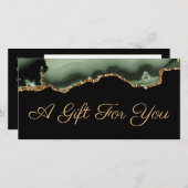 Sage groen en goud agaat cadeaubon (Voorkant / Achterkant)