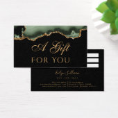 Sage groen en goud agaat cadeaubon visitekaartje (Bureau)