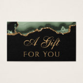 Sage groen en goud agaat cadeaubon visitekaartje (Voorkant)