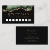 Sage groen en goud agaat loyaliteitskaart visitekaartje (Voorkant / Achterkant)