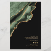 Sage groen en goud agaat prijslijst flyer (Achterkant)