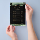 Sage groen en goud agaat prijslijst flyer (Hand)