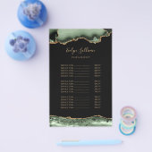 Sage groen en goud agaat prijslijst flyer (Enkel)