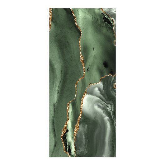 Sage groen en goud agaat prijslijst reclamekaart (Achterkant)