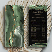 Sage groen en goud agaat prijslijst reclamekaart