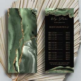 Sage groen en goud agaat prijslijst reclamekaart