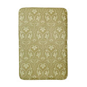 Sage Groen en Goud Art Nouveau Patroon Badmat (Voorkant Verticaal)