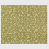 Sage Groen en Goud Art Nouveau Patroon Cadeaupapier (Vlak)
