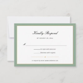Sage Groen en Goud | Script RSVP Kaartje