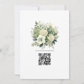 Sage Groen en Ivoor Bloemen Bruiloft Kaart (Achterkant)