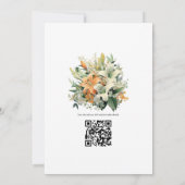 Sage Groen en Licht Terracotta Bloemenbruiloft Kaart (Achterkant)