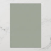 Sage Groen en Roos Goud Elegant Flowers Bruiloft Folie Uitnodiging (Achterkant)