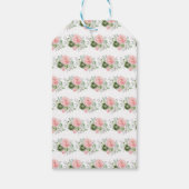 Sage Groen en Roze Bloemen Baby shower Bedankt Cadeaulabel (Achterkant)