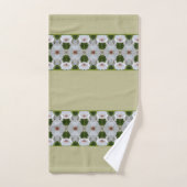 Sage groen en roze met witte Floral Bad Handdoek (Handdoek)
