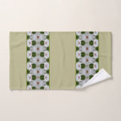 Sage groen en roze met witte Floral Bad Handdoek (Handdoek)