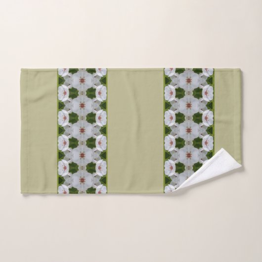Sage groen en roze met witte Floral Bad Handdoek (Handdoek)