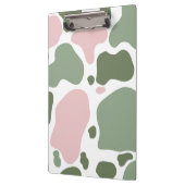 Sage Groen en Roze Speelse Koe Print Klembord (Links)
