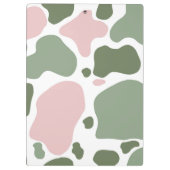 Sage Groen en Roze Speelse Koe Print Klembord (Achterkant)