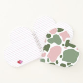 Sage Groen en Roze Speelse Koe Print Notitieboek (Binnen)