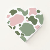 Sage Groen en Roze Speelse Koe Print Notitieboek (Achterkant)