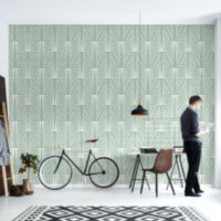 Sage groen en wit art deco patroon