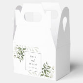 Sage Groen en Wit Bloemen Bruiloft Bedankdoosjes (Geopend)