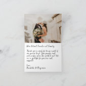 Sage Groen en Wit Bloemen Bruiloft Details Bedankkaart (Binnen)