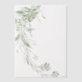 Sage groen en wit bloemenslinger bruiloft vellum uitnodigingen (Voorkant)