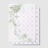 Sage groen en wit bloemenslinger bruiloft vellum uitnodigingen (Offset (Uitnodiging))