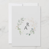 Sage Groen en Wit Eenvoudige Huwelijksuitnodiging Kaart (Achterkant)