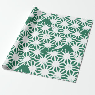 Sage groen en wit geometrisch patroon cadeaupapier
