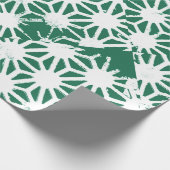 Sage groen en wit geometrisch patroon cadeaupapier (Hoek)