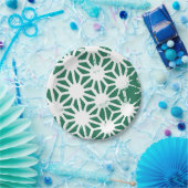 Sage groen en wit geometrisch patroon papieren bordje (Feest)