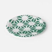 Sage groen en wit geometrisch patroon papieren bordje (Gekanteld)