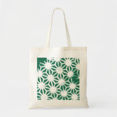 Sage groen en wit geometrisch patroon tote bag (Voorkant)