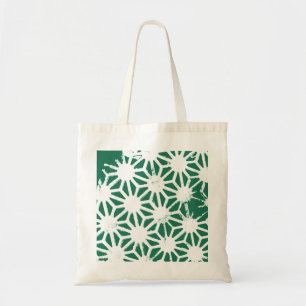 Sage groen en wit geometrisch patroon tote bag
