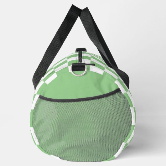 Sage Groen en Wit Geruite patroon Plunjezak (Rechts)