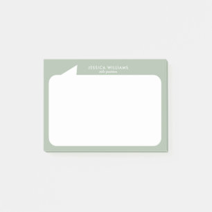 Sage-groen en wit gesprek bubble Custom Name Post-it® Notes