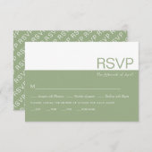 Sage groen en wit kleurblok grillige bruiloft RSVP kaartje (Voorkant / Achterkant)