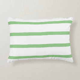 Sage Groen en Wit Minimal Stripes Kantoor Accent Kussen