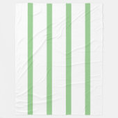Sage Groen en Wit Minimal Stripes Kantoor Fleece Deken (Voorkant)