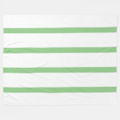Sage Groen en Wit Minimal Stripes Kantoor Fleece Deken (Voorkant (Horizontaal))