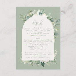 Sage Groen Eucalyptus Bloemen Bruiloft Details Informatiekaartje