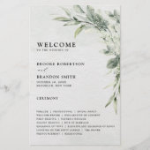 Sage Groen Eucalyptus Botanisch Trouwprogramma (Voorkant)