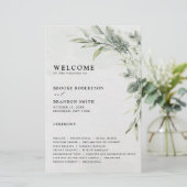 Sage Groen Eucalyptus Botanisch Trouwprogramma (Staand voorkant)