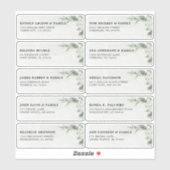 Sage Groen Eucalyptus Bruiloft Gast Naam Adres Sticker (Vel)