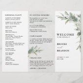 Sage Groen Eucalyptus Drievoudig huwelijksprogramm (Voorkant)